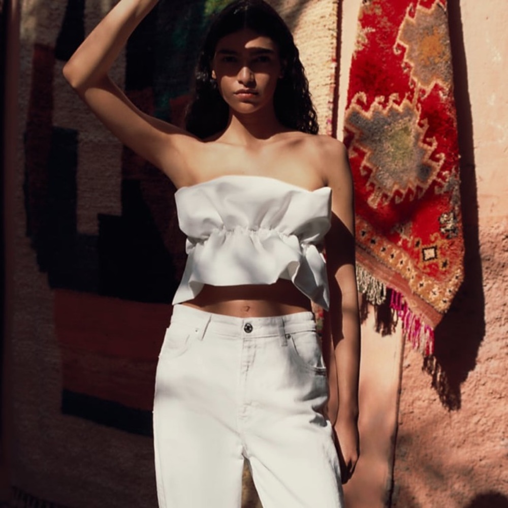 Zara Ruffle Bandeau Top